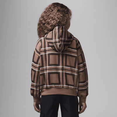 Sudadera con gorro sin cierre con estampado a cuadros para niños talla pequeña Jordan Brooklyn Essentials