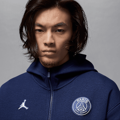 Pánská mikina Paris Saint-Germain Hoop Fleece Dri-FIT s kapucí a dlouhým zipem