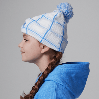 Jordan Older Kids' Festive Check Pom-Pom Beanie