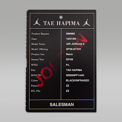 Jordan 6 Retro "Infrared Salesman" Little Kids' Shoes