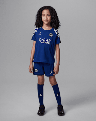 Детские  Paris Saint-Germain 2025 Stadium Fourth Little Kids' Jordan Soccer Replica 3-Piece Kit