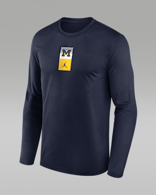 Мужская футболка Michigan Primetime Stack Legend Jordan Brand Dri-FIT College Long-Sleeve