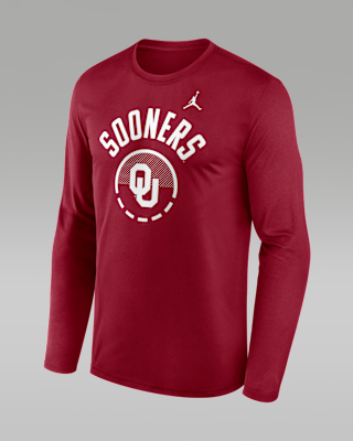 Мужская футболка Oklahoma Courtside Jordan Brand Dri-FIT College Long-Sleeve