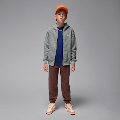 Sudadera con gorro de cierre completo para niños talla grande Jordan Brooklyn Fleece
