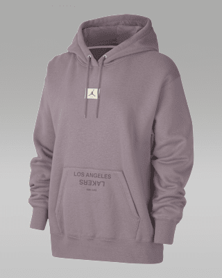 Женское худи Los Angeles Lakers Flight Fleece Jordan NBA Satin-Lined Pullover Hoodie