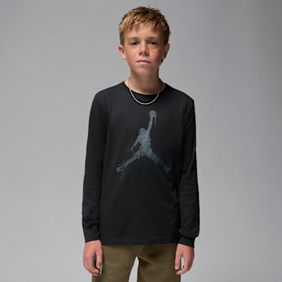 Playera de manga larga Jumpman Drip para niños talla grande Jordan
