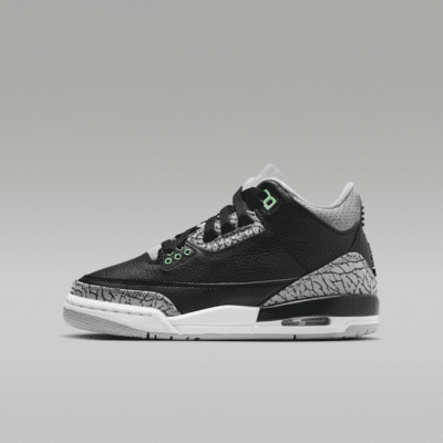 Tenis para niños grandes Air Jordan 3 Retro "Green Glow"