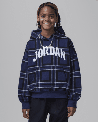 Детское худи Jordan Brooklyn Essentials Big Kids' Plaid Print Pullover Hoodie