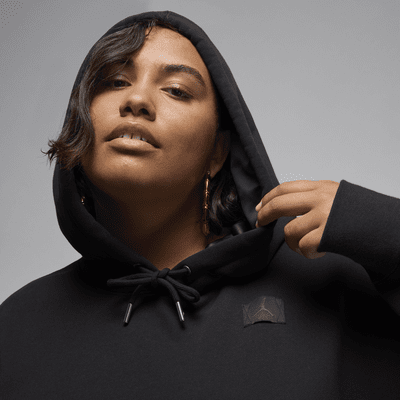 Jordan Flight Fleece Women's Satin-Lined Pullover Hoodie (Plus Size)