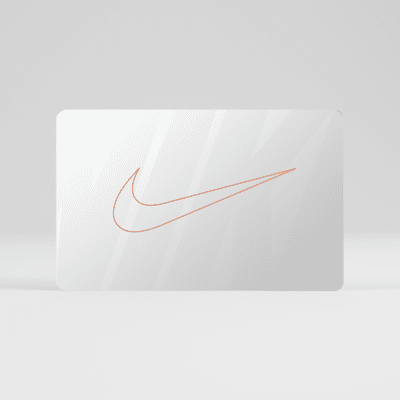 La tarjeta de regalo Nike se envía por correo en una minicaja de tenis Nike