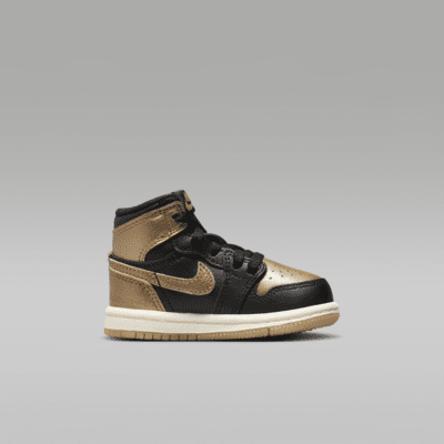 Tenis para bebé e infantil Jordan 1 Retro High OG "Black and Gold"