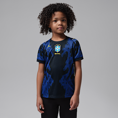 Brazil 2026 Stadium Away Little Kids' Jordan Dri-FIT Soccer Replica Jersey