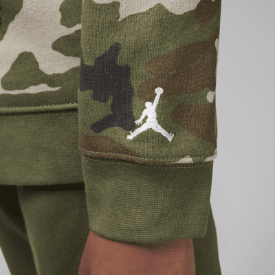 Conjunto de dos piezas de sudadera con gorro sin cierre de tejido Fleece camuflajeado para preescolar MVP Jordan
