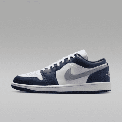 Nike Air Jordan 1 Low sneaker Wit/Midnight Navy/Wolf Grey