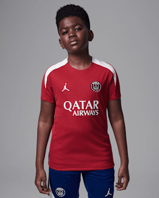 Детские шорты Paris Saint-Germain Strike Fourth Big Kids' Jordan Dri-FIT Soccer Knit Short-Sleeve Top