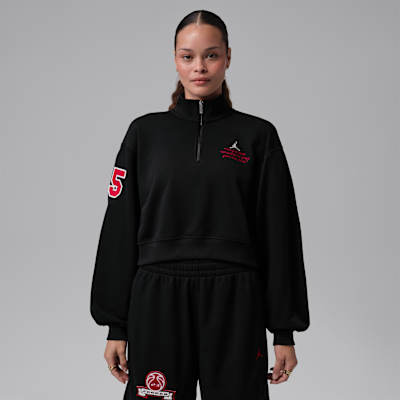 Jordan Brooklyn Fleece Çeyrek Fermuarlı Kadın Crop Üst