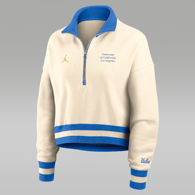 Sudadera de cuello redondo universitaria Nike cropped de cierre de 1/4 para mujer UCLA Legacy
