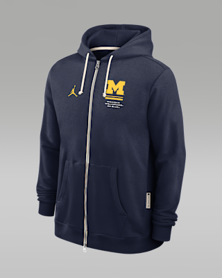 Мужское худи Michigan Sideline Standard Issue Jordan Brand Dri-FIT College Full-Zip Hoodie
