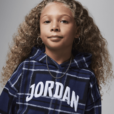 Sudadera con gorro sin cierre con estampado a cuadros para niños talla pequeña Jordan Brooklyn Essentials