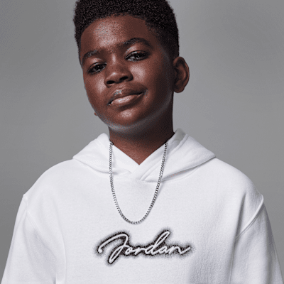 Sudadera con gorro sin cierre de tejido Fleece para niños talla grande Jordan MVP
