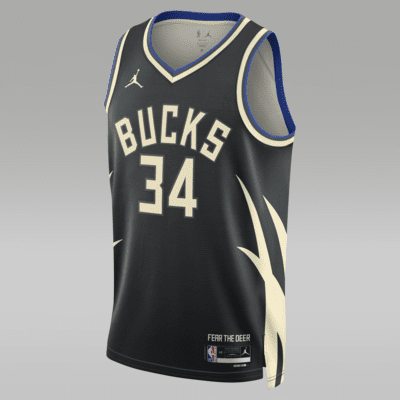 Nike Milwaukee Bucks Jersey Earned Edition 34 Antetokounmpo Youth Size Large