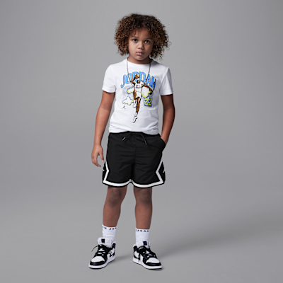 Shorts para la alberca de tejido Woven Diamond para niños talla pequeña Jordan