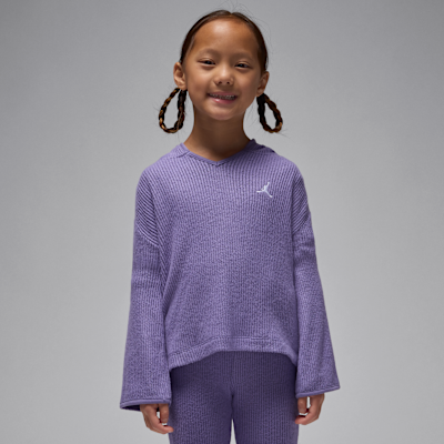 Conjunto de 2 piezas con sudadera sin cierre de tela de canalé Heir To The Crown para niños talla pequeña Jordan