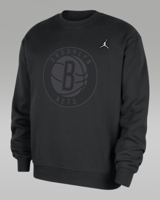 Мужской свитшот Brooklyn Nets Statement Essentials Jordan NBA Fleece Crew-Neck