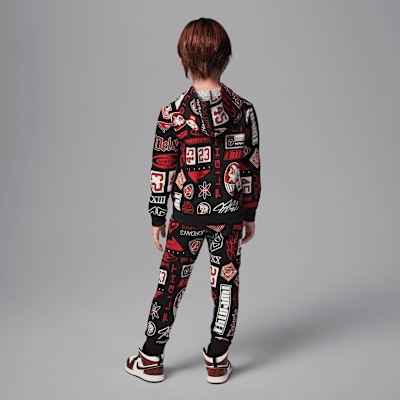 Jordan Brooklyn kétrészes, mintás polár kapucnispulóver-szett kisgyerekeknek