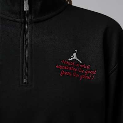 Jordan Brooklyn Fleece Çeyrek Fermuarlı Kadın Crop Üst görsel 4