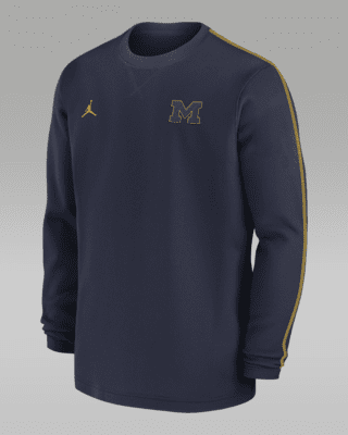 Мужские  Michigan Wolverines Sideline Coach Jordan College Long-Sleeve Top