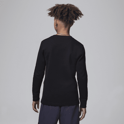 Jordan MJ Essentials Waffle Knit Long Sleeve Tee Big Kids T-Shirt