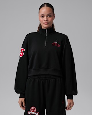 Женские Jordan Brooklyn Fleece Cropped 1/4-Zip Top