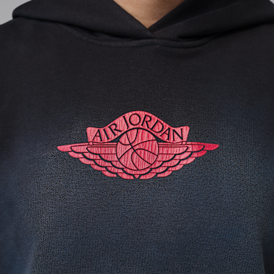 Jordan Flight Fleece Fransız Havlu Kumaşı Kadın Kısa Kollu Kapüşonlu Sweatshirt görsel 5
