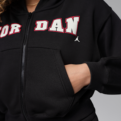 Sudadera con gorro de cierre completo cropped para mujer Jordan Brooklyn Fleece