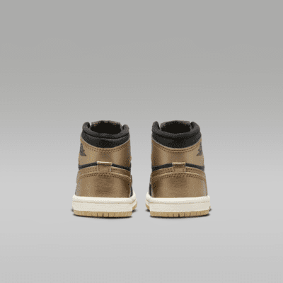 Tenis para bebé e infantil Jordan 1 Retro High OG "Black and Gold"