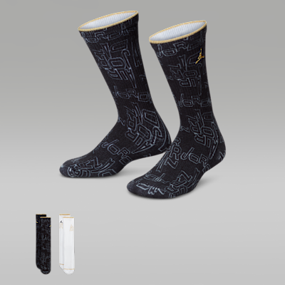 Jordan Black and Gold Crew Socks (2 Pairs)