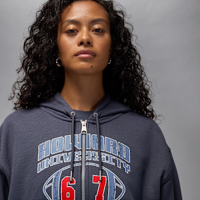 Jordan Flight Fleece x Howard University Women's Full-Zip Cropped Hoodie