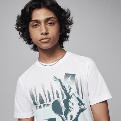 Playera para la cancha con efecto desvanecido para niños talla grande Air Jordan