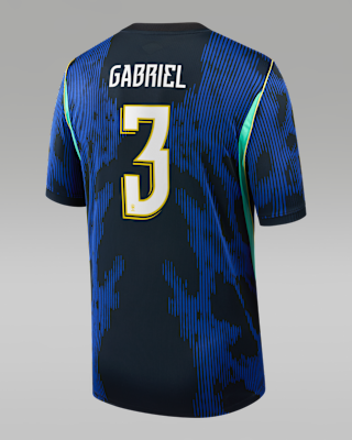 Детские джерси Gabriel Magalhães Brazil National Team 2026 Stadium Away Big Kids' Nike Dri-FIT Soccer Jersey