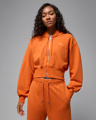 Женское худи Jordan Flight Fleece Cropped Satin-Lined Hoodie