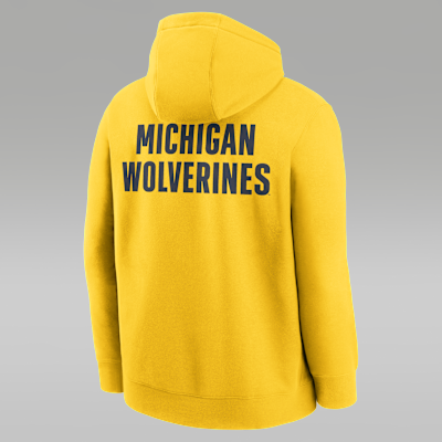 Sudadera con gorro sin cierre universitaria Nike para hombre Michigan Club Basketball 2-Hit