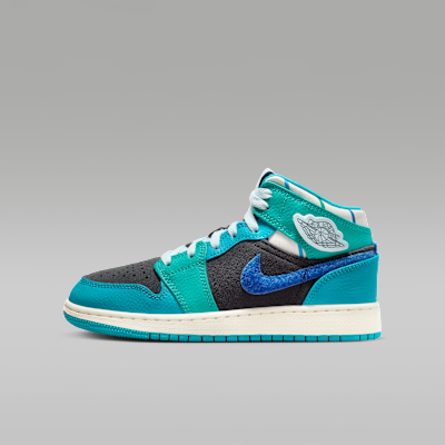 Nike Air Jordan 1 Mid sneaker Anthracite/Aquatone/New Emerald/Glacier Blue