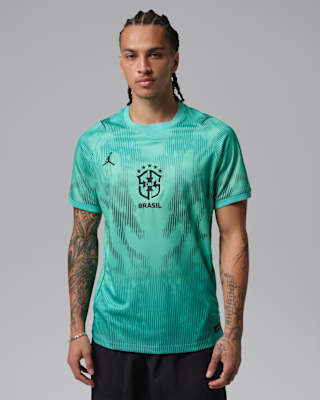 Мужские джерси Brazil 2026 Stadium Goalkeeper Jordan Dri-FIT Soccer Short-Sleeve Replica Jersey