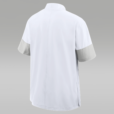 Chamarra con gorro de manga corta marca Nike Jordan de medio cierre para hombre Michigan Sideline Coach