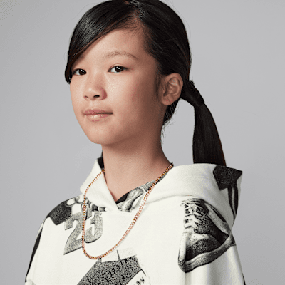 Sudadera con gorro sin cierre estampada para niños talla grande Jordan Brooklyn Fleece