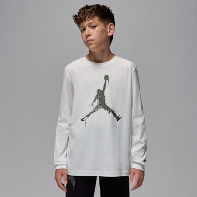 Playera de manga larga Jumpman Drip para niños talla grande Jordan