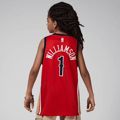 Dres Jordan Dri-FIT NBA Swingman Zion Williamson New Orleans Pelicans Statement Edition 2023/24 pro větší děti