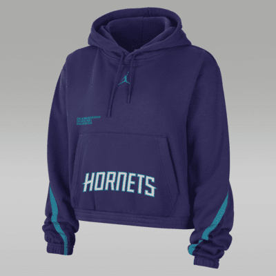 Sudadera con gorro sin cierre Jordan de la NBA de tejido Fleece para mujer Charlotte Hornets Courtside Statement Edition