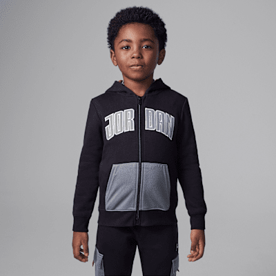 Ensemble deux pièces en Fleece avec sweat à capuche, zip et poche cousue Jordan pour enfant